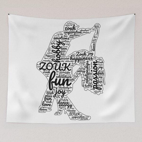 Item preview, Zouk dancers shape with zouk phrases designed and sold by Szkicerka.