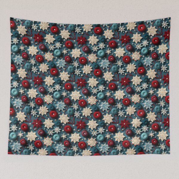 Item preview, Hyper Realistic Crochet Snowflakes Seamless Pattern designed and sold by SourHeadPattern.
