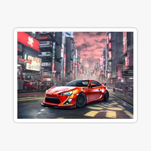 Vista previa del artículo con la obra «Toyota GT86 Naranja JDM Tokio», diseñado y vendido por JDMFrosty.