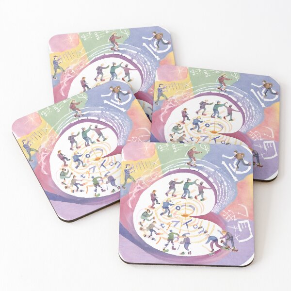 Item preview,  Rollerblading mathematicians solving equations on a spiraled equation rink 	 designed and sold by tetisola.