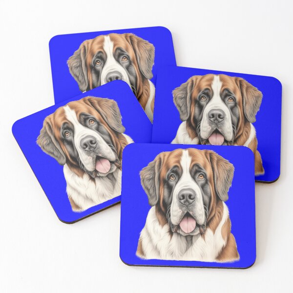Item preview, Saint Bernard Pet Dog Owner Watercolor Full Face Art Design designed and sold by fantasticdesign.