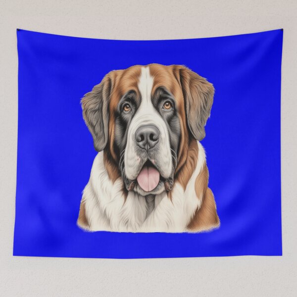Item preview, Saint Bernard Pet Dog Owner Watercolor Full Face Art Design designed and sold by fantasticdesign.