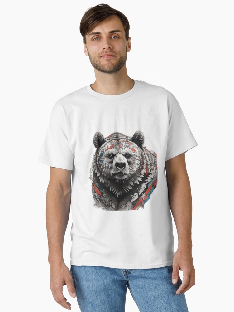 Aperçu 2 sur 7. T-shirt classique avec l'œuvre Ours créée et vendue par djstigler123.