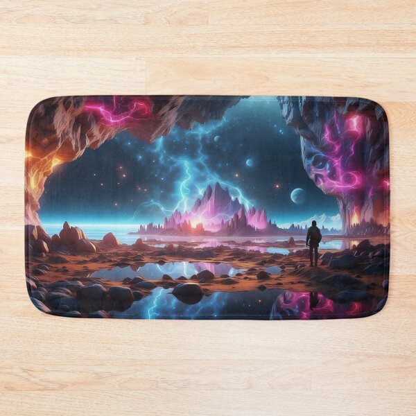 Item preview, Cosmic Nexus: Wanderer Between Celestial Fire and Tranquil Waters designed and sold by ArtComixHaven.
