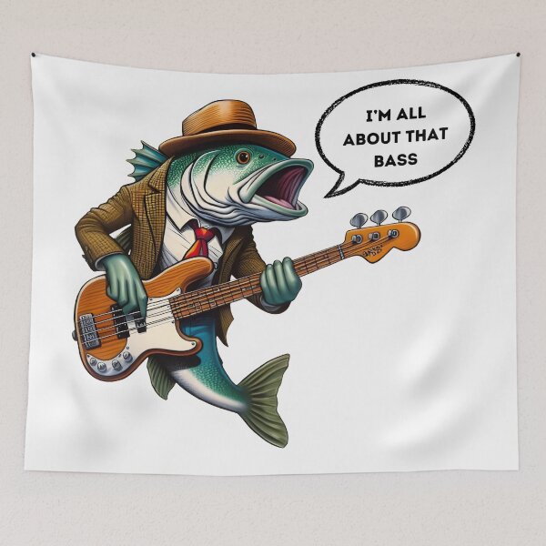 Item preview, All About That Bass: Stylish Fish Musician Artwork designed and sold by Designowner.