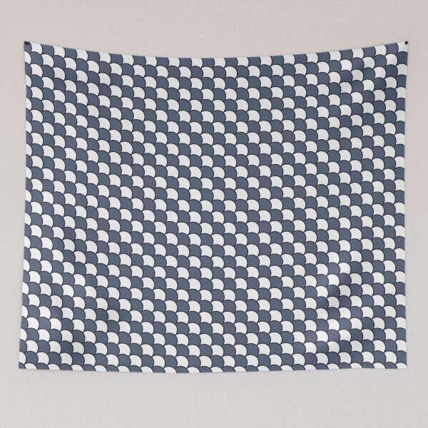 Item preview, Dark Grey & White Outlined Layered Scales Consistent Collage designed and sold by Alchemy-A-La-G.