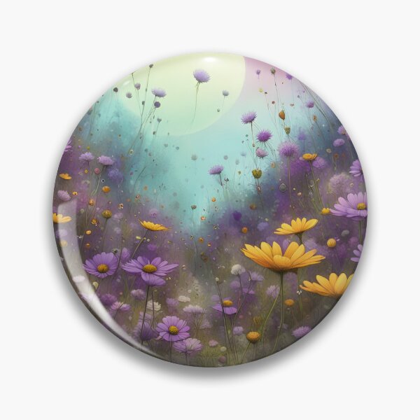 Item preview, Purple and yellow wildflowers with moon designed and sold by Coolparrotgirl.