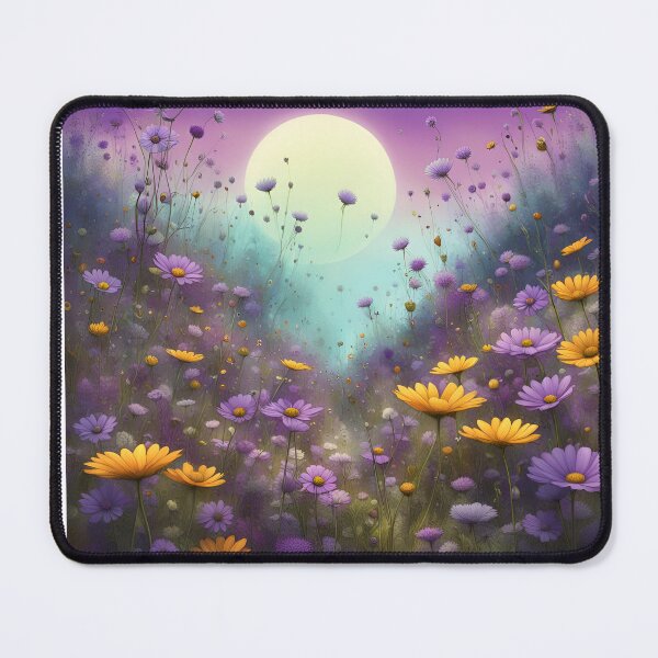 Item preview, Purple and yellow wildflowers with moon designed and sold by Coolparrotgirl.