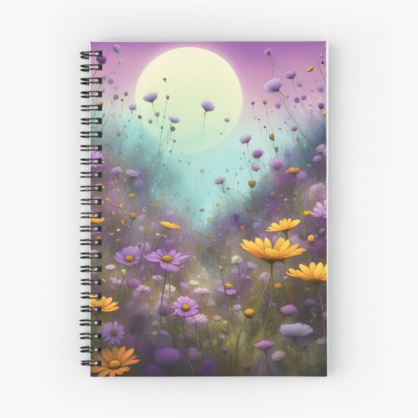 Item preview, Purple and yellow wildflowers with moon designed and sold by Coolparrotgirl.