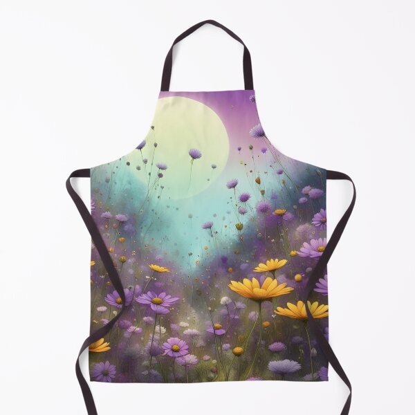 Item preview, Purple and yellow wildflowers with moon designed and sold by Coolparrotgirl.
