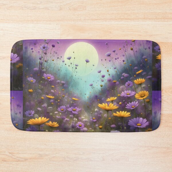 Item preview, Purple and yellow wildflowers with moon designed and sold by Coolparrotgirl.