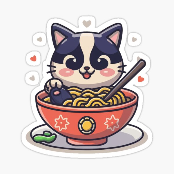 Cute Cat Eating Ramen Merch & Gifts for Sale | Redbubble