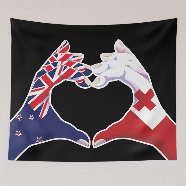 Item preview, Tonga Tongan New Zealand Love Heart Peace designed and sold by FlagX.