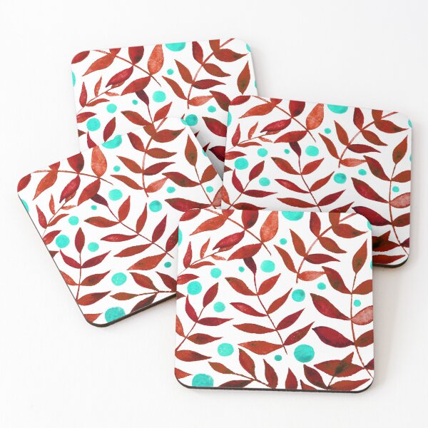 Item preview, Bayas y ramas de acuarela: rojo y turquesa. designed and sold by wackapacka.