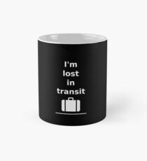I'm Lost in Transit Travel Suitcase Large Dark Monotone Classic Mug