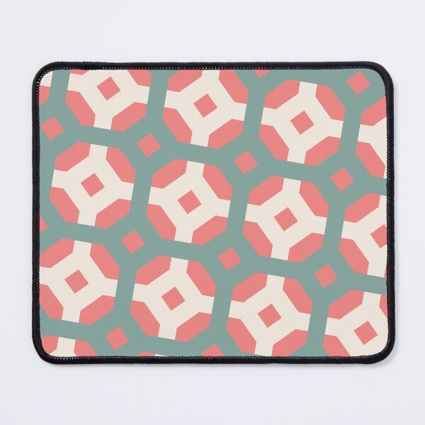 Item preview, Pink White & Green Square & Hexagon Geometry Consistent Collage designed and sold by Alchemy-A-La-G.