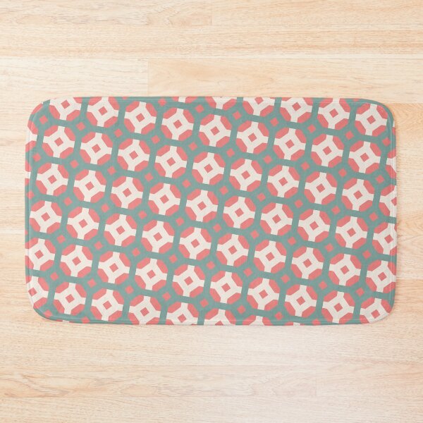 Item preview, Pink White & Green Square & Hexagon Geometry Consistent Collage designed and sold by Alchemy-A-La-G.