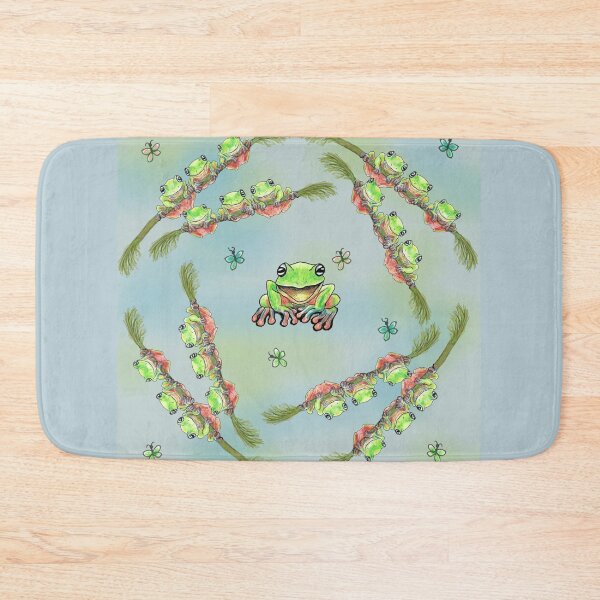 Item preview, Frogs Squared on Blue Pond designed and sold by CheranY.