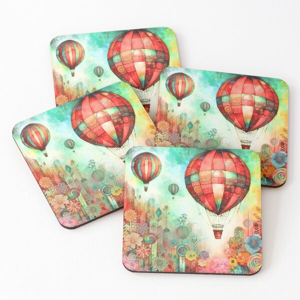 Item preview, Hot Air Balloons - Whimsical Land of Flowers designed and sold by HausKatz.