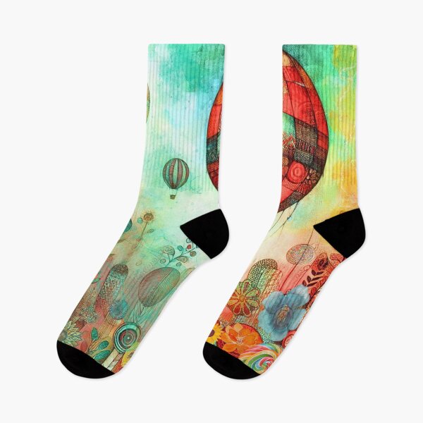 Item preview, Hot Air Balloons - Whimsical Land of Flowers designed and sold by HausKatz.