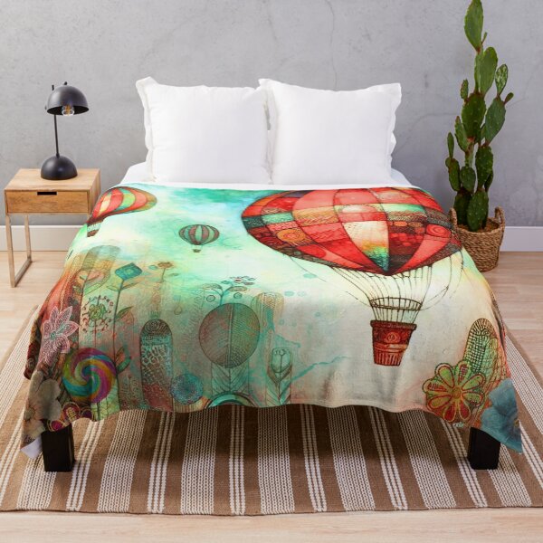 Item preview, Hot Air Balloons - Whimsical Land of Flowers designed and sold by HausKatz.