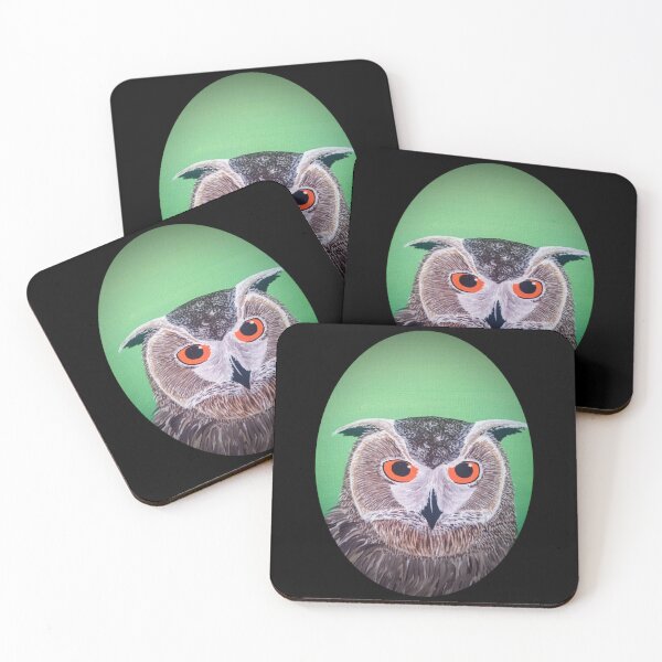 Item preview, Eurasian Eagle Owl Portrait designed and sold by Chillpinktea.