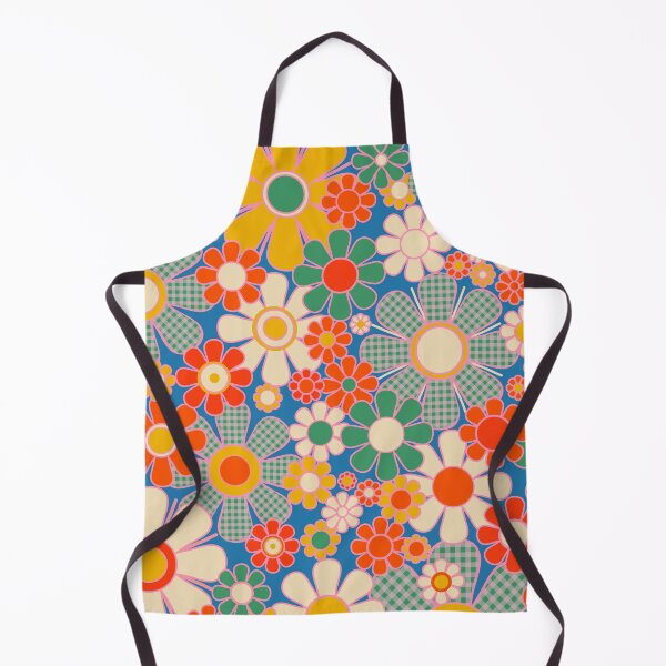 Item preview, Retro Garden Gingham Flowers Vivid 60s 70s Floral Pattern designed and sold by kierkegaard.