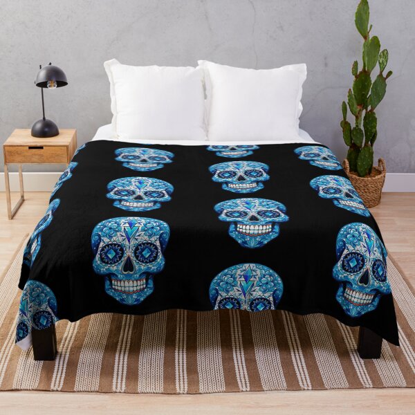 Item preview, Blue Sugar Skull | Crystal Skull | Day of the Dead | Dia de los Muertos | Catrina | Calaca | Calavera designed and sold by CoolHippoQuotes.