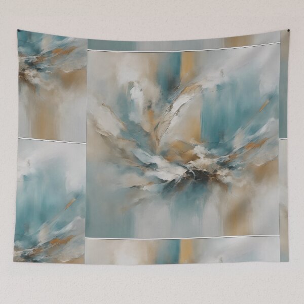 Item preview, Golden blue Splash abstract artpiece, reality designed and sold by Coolparrotgirl.
