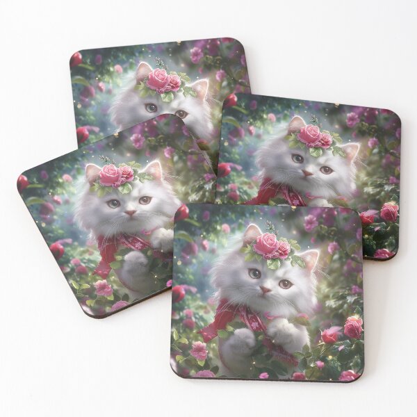 Item preview, Cat's Whimsical Cats - Romantic Collection - Rose Garden designed and sold by Mab2000.
