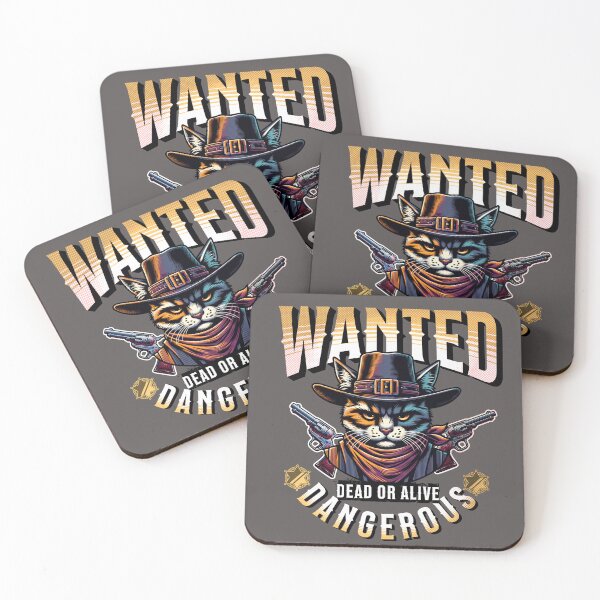 Item preview, Bandit Cat, Cowboy Cat, Wanted Dead or Alive designed and sold by Mariana Piana.