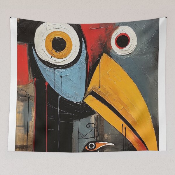 Aperçu de l'œuvre Color Glimpse into Bird Life créée et vendue par DeMuurdecoratie.