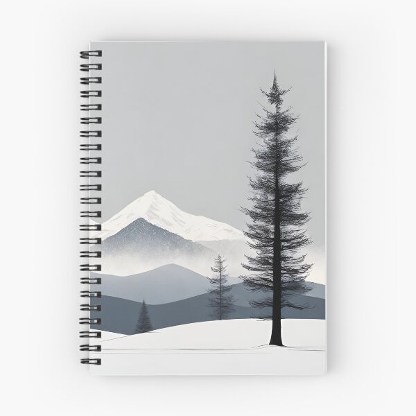 Item preview, Minimal pine trees and snowy mountains designed and sold by Neeshki.