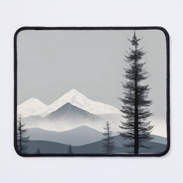 Item preview, Minimal pine trees and snowy mountains designed and sold by Neeshki.