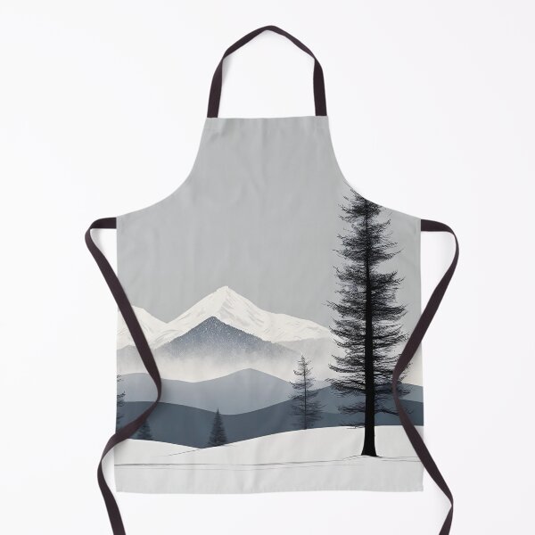 Item preview, Minimal pine trees and snowy mountains designed and sold by Neeshki.