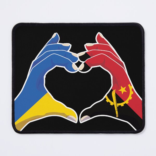 Item preview, Angola Angolan Ukraine Ukrainian Love Heart Peace designed and sold by FlagX.