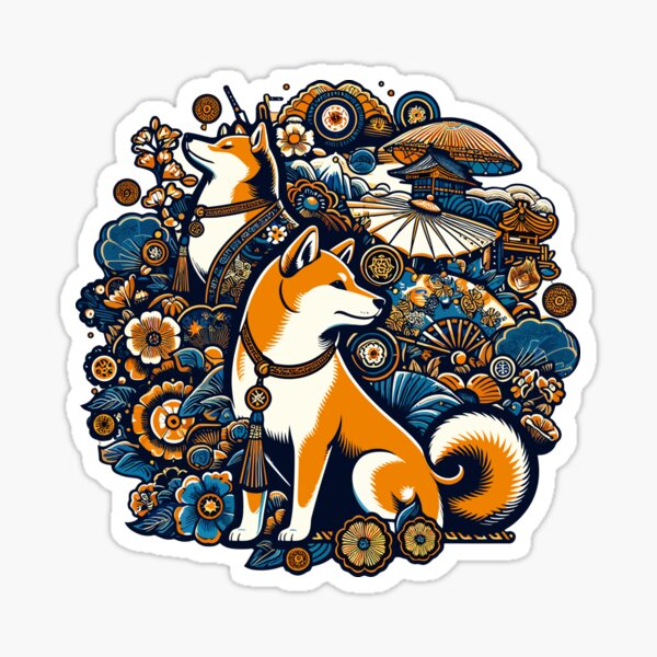 Aperçu de l'œuvre Shiba Inu Art japonais Chien Shiba Inu créée et vendue par ElegantCat.