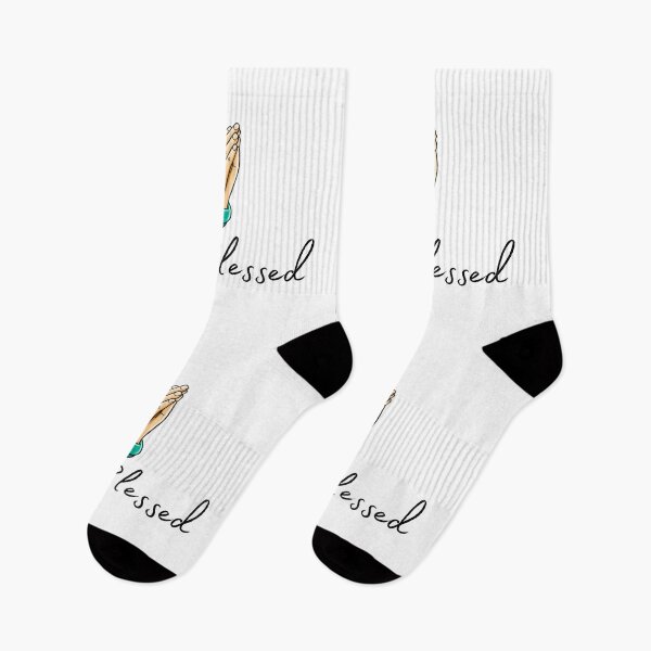 Item preview, Stay Blessed Christian Design with Black Cursive Text and Brown prayer hands with green wristband designed and sold by Bo Christian  Merch.
