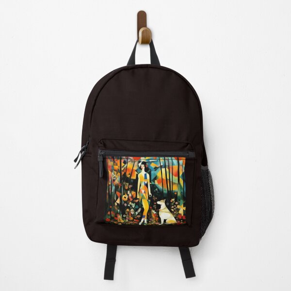 Item preview, Girl with a dog in a mysterious forest. designed and sold by Natalia-Vlad.