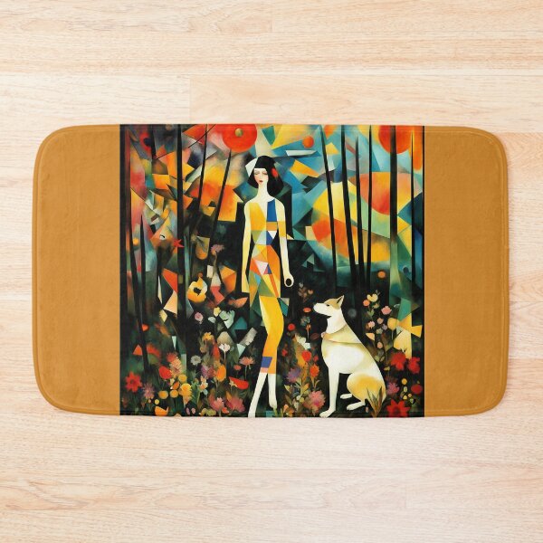 Item preview, Girl with a dog in a mysterious forest. designed and sold by Natalia-Vlad.
