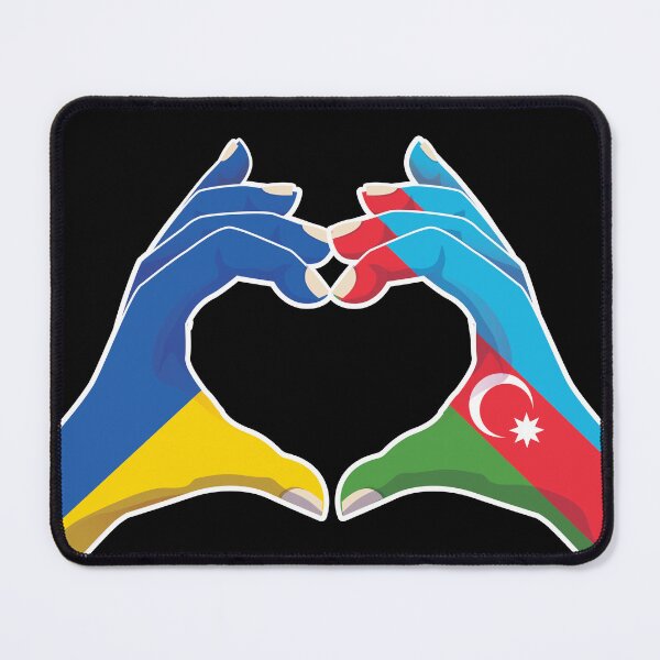 Item preview, Azerbaijan Azerbaijani Ukraine Ukrainian Love Heart Peace designed and sold by FlagX.