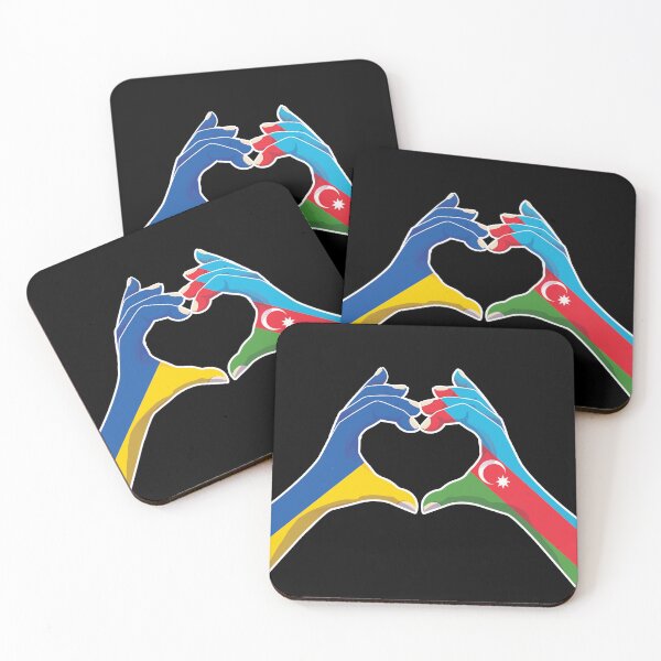 Item preview, Azerbaijan Azerbaijani Ukraine Ukrainian Love Heart Peace designed and sold by FlagX.