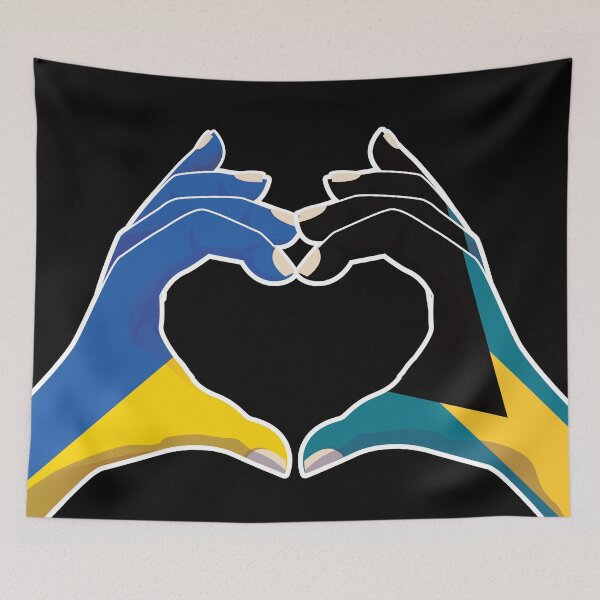 Item preview, Bahamas Bahamian Ukraine Ukrainian Love Heart Peace designed and sold by FlagX.