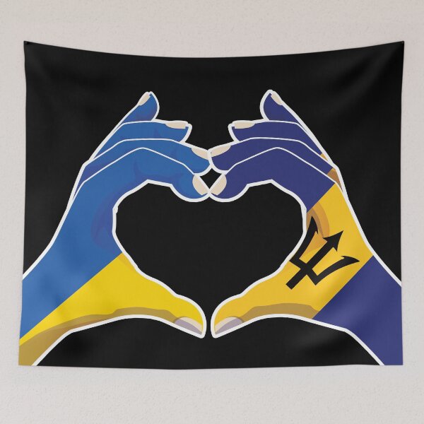 Item preview, Barbados Barbadian Ukraine Ukrainian Love Heart Peace designed and sold by FlagX.