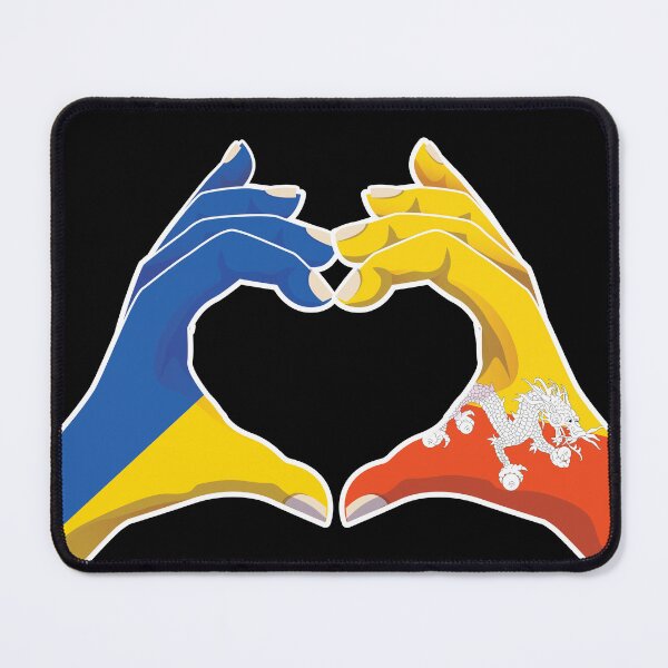 Item preview, Bhutan Bhutanese Ukraine Ukrainian Love Heart Peace designed and sold by FlagX.