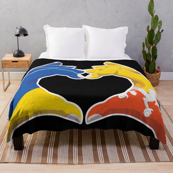 Item preview, Bhutan Bhutanese Ukraine Ukrainian Love Heart Peace designed and sold by FlagX.