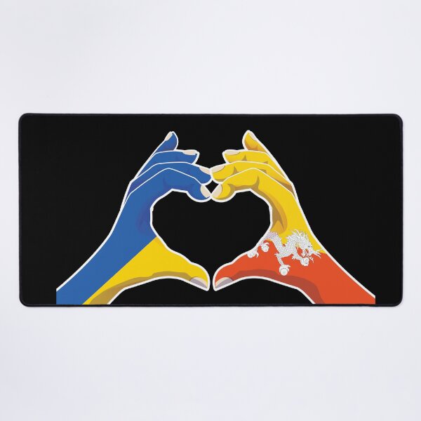 Item preview, Bhutan Bhutanese Ukraine Ukrainian Love Heart Peace designed and sold by FlagX.