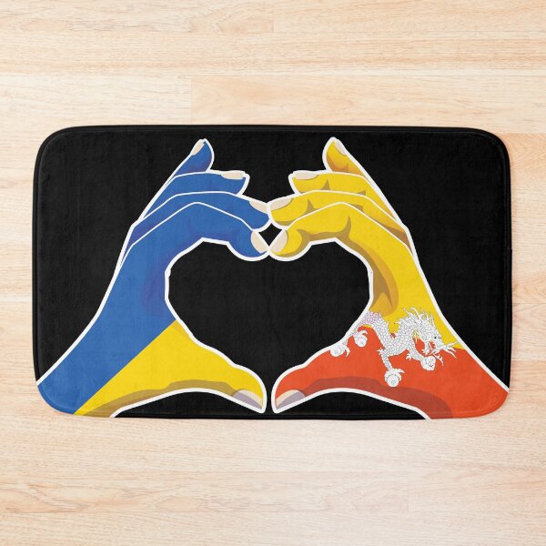 Item preview, Bhutan Bhutanese Ukraine Ukrainian Love Heart Peace designed and sold by FlagX.