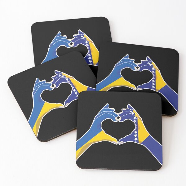 Item preview, Bosnia Bosnian Ukraine Ukrainian Love Heart Peace designed and sold by FlagX.