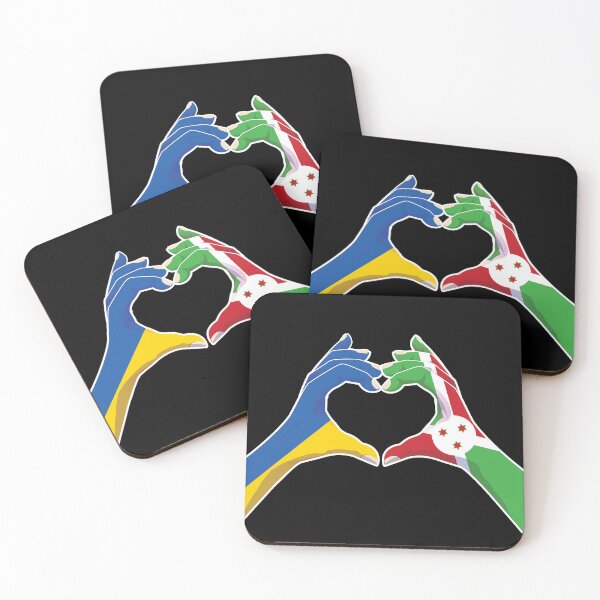 Item preview, Burundi Burundian Ukraine Ukrainian Love Heart Peace designed and sold by FlagX.